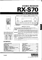 Yamaha RXS-70 - Service Manual